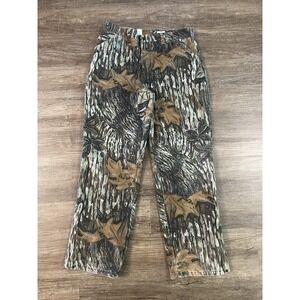 Vintage Duxbak Duck Camo Pants Mens 34x32 Green Cargo Canvas Hunting Field E12